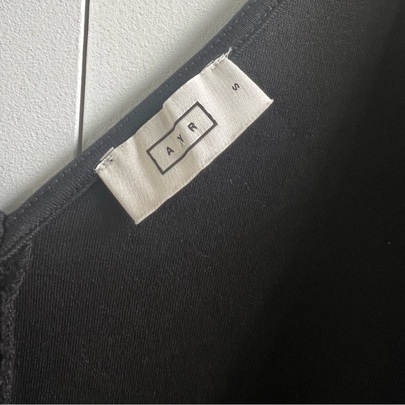 AYR Black Midi V Neck Wrap Dress Size Small - Picture 6 of 10